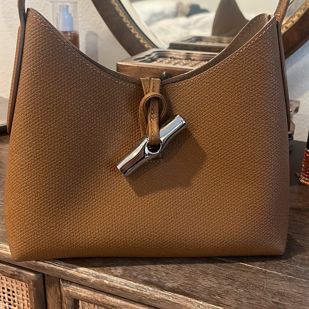 Longchamp Roseau Small Leather Bag in Natural Brown - Picture 2 of 7